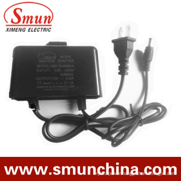 12V2a Black Rainproof AC/DC Adapter (SMY-12-2H)